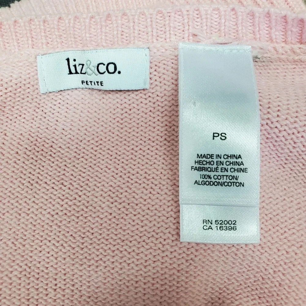 LIZ & CO | Pink Polka-dot Sweater sz PS - Picture 3 of 4